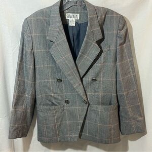 Vintage EH Woods Gray/White Thin Pinstripes jacket Women’s Size 8